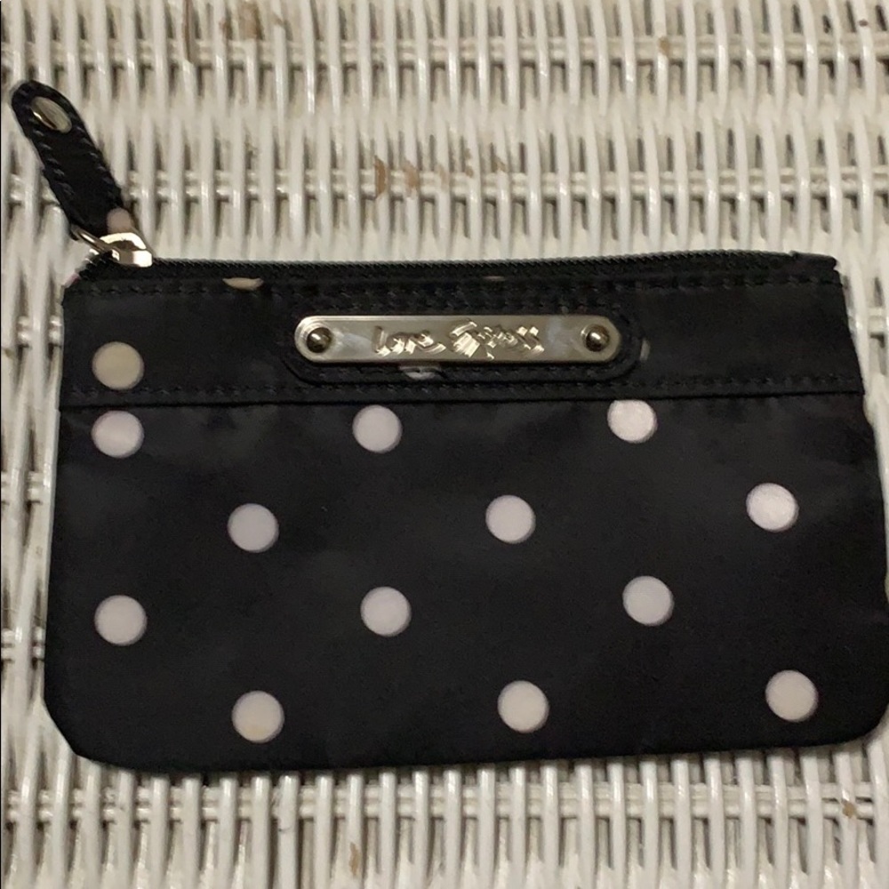 Black poka-dot change purse
